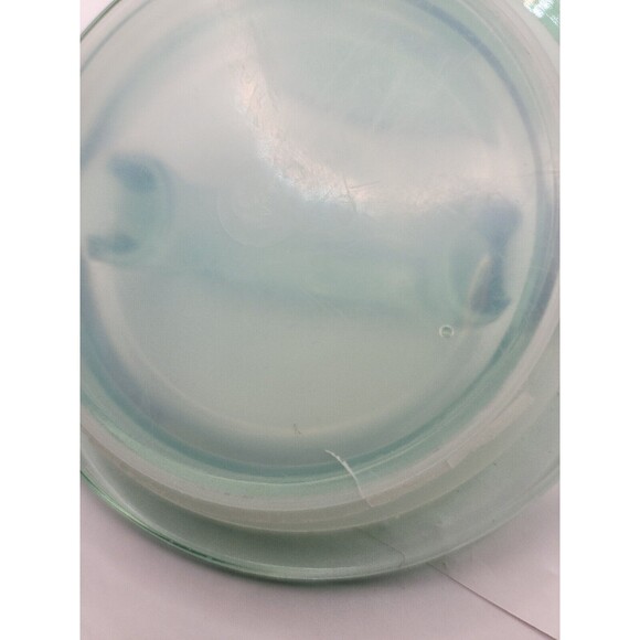 L E Smith Glass Milk Can Shaped Green Apothecary Cookie Jar Canister 7.5 " - Picture 6 of 7